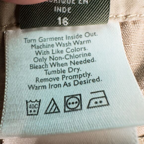 Eddie Bauer Blakely Fit 7" Shorts Womens 16 Tan Ripstop Cotton Flap Pockets - Picture 15 of 16